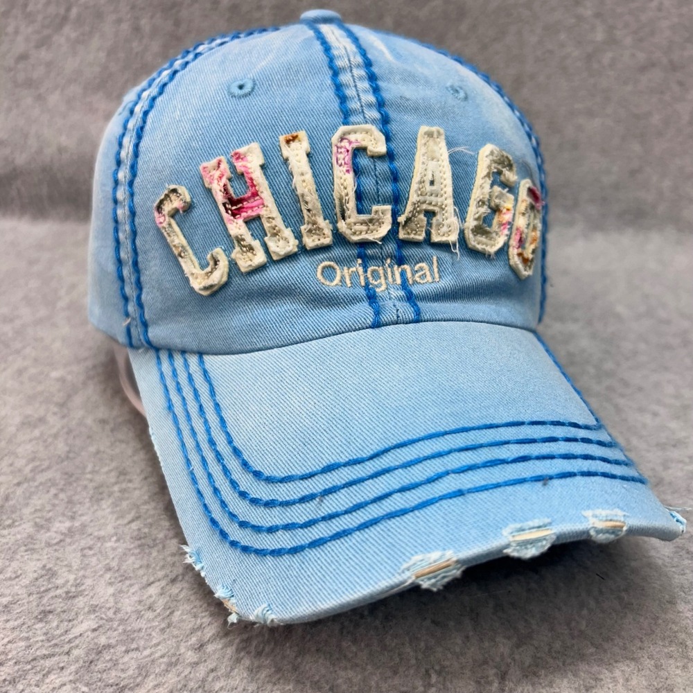 Chicago Original Unisex Blue Robin Ruth Baseball Hat Distressed Souvenir OSFM